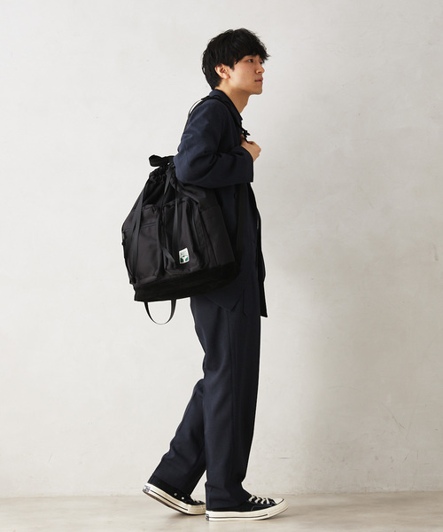 OUTDOOR PRODUCTS（アウトドアプロダクツ）の「【OUTDOOR PRODUCTS】別注 DRAWSTRING バックパック（ショルダーバッグ・メンズ・ネイビー/カーキ/ブラック・FREE）」の6枚目の写真