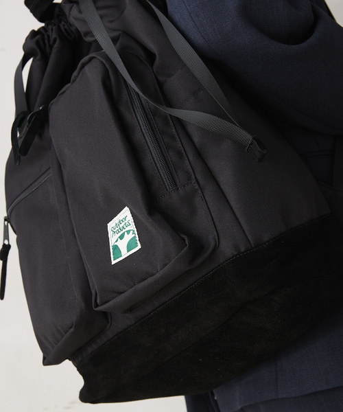 OUTDOOR PRODUCTS（アウトドアプロダクツ）の「【OUTDOOR PRODUCTS】別注 DRAWSTRING バックパック（ショルダーバッグ・メンズ・ネイビー/カーキ/ブラック・FREE）」の4枚目の写真