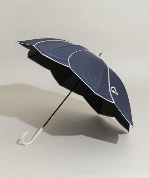 SMELLY（スメリー）の「晴雨兼用パイピングフラワー（長傘・レディース・ネイビー/ホワイト・FREE）」の2枚目の写真
