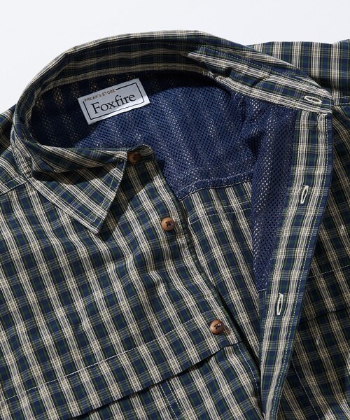 Foxfire(フォックスファイヤー)の「Foxfire/フォックスファイヤー 別注 フィッシングポケット ショートスリーブ チェックシャツ(シャツ/ブラウス・メンズ・ブラック/グレー/グリーン/オレンジ・MEDIUM/LARGE)」の12枚目の写真