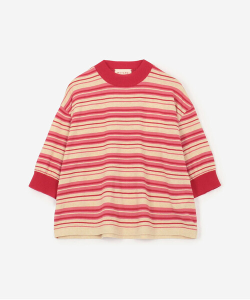 近年✨MEYAME コットン 半袖ボーダーニットTシャツ サマーニット メヤメ 近年✨MEYAME コットン 半袖ボーダーニットTシャツ サマーニット