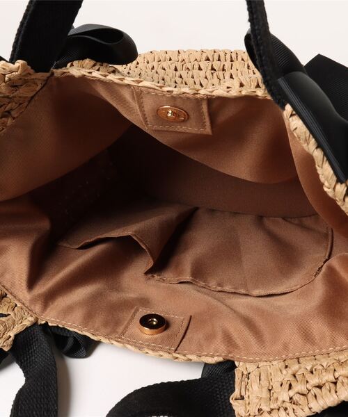 KATHARINE ROSS（キャサリンロス）の「【KATHARINE ROSS】WEB限定 フリルペーパーバッグ（かごバッグ・レディース・ベージュ/ブラック・MEDIUM）」の5枚目の写真