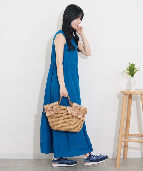 KATHARINE ROSS（キャサリンロス）の「【KATHARINE ROSS】WEB限定 フリルペーパーバッグ（かごバッグ・レディース・ベージュ/ブラック・MEDIUM）」の17枚目の写真