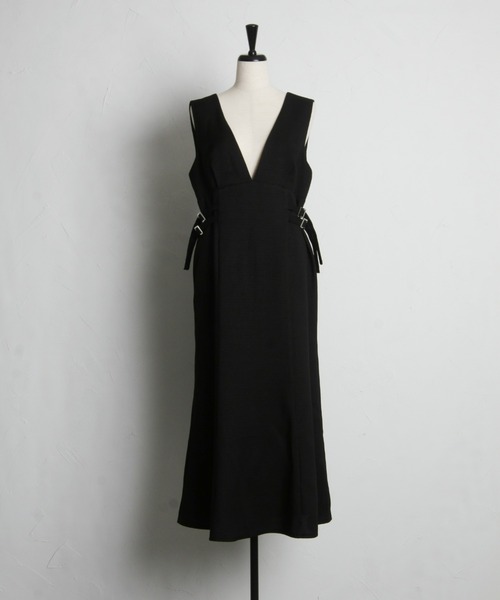 &. NOSTALGIA（アンドドットノスタルジア）の「【ZOZO限定】ツイードライクウエストサイドベルトジャンスカ（ジャンパースカート・レディース・ブラック・M）」の7枚目の写真