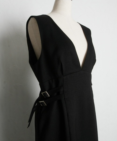 &. NOSTALGIA（アンドドットノスタルジア）の「【ZOZO限定】ツイードライクウエストサイドベルトジャンスカ（ジャンパースカート・レディース・ブラック・M）」の12枚目の写真