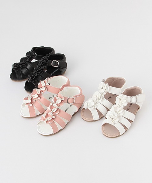 petit main（プティマイン）の「お花サンダル（サンダル・キッズ・ブラック/ライトピンク/オフホワイト・15cm/16cm/18cm/17cm/20cm/14cm/19cm）」の10枚目の写真