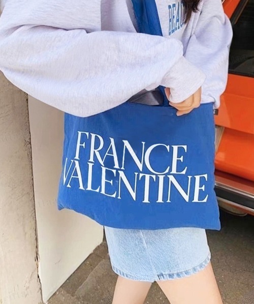 Dalfwin(ダールフィン)の「韓国ファッション FRANCE英字ロゴ横長トートバッグ 韓国エコバッグ(トートバッグ・レディース・ライトグレー/ブルー/アイボリー・ONE SIZE)」の13枚目の写真