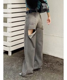 EVRIS | バックオーバースラッシュワイドデニムパンツ(デニムパンツ)