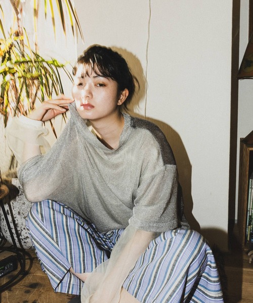 niko and...（ニコアンド）の「[MODE NORM CORE]テロテロメタリックプルオーバー（その他トップス・レディース・ブラック/グレー/イエロー・MEDIUM/LARGE）」の3枚目の写真