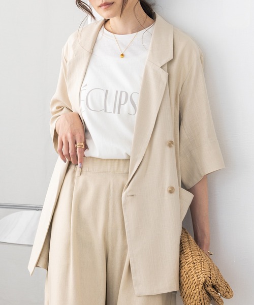 hunch（ハンチ）の「接触冷感半袖ジャケット（テーラードジャケット