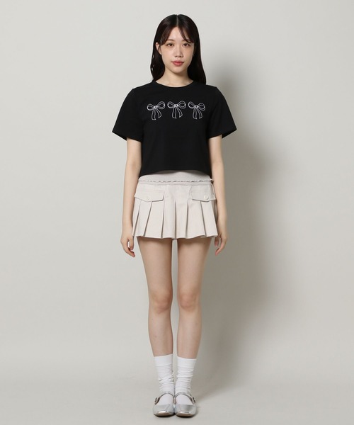 3.3 Field Trip （3.3フィールドトリップ）の「3.3 Field Trip／シシュウリボンT（Tシャツ/カットソー・レディース・ブラック/ホワイト・FREE）」の10枚目の写真