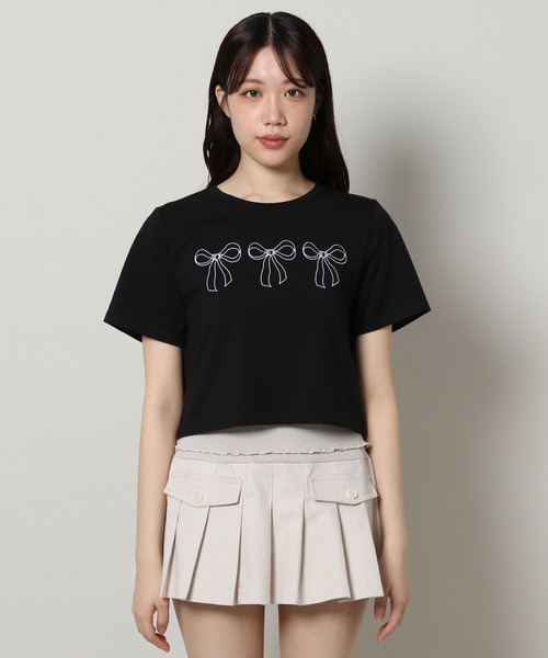 3.3 Field Trip （3.3フィールドトリップ）の「3.3 Field Trip／シシュウリボンT（Tシャツ/カットソー・レディース・ブラック/ホワイト・FREE）」の11枚目の写真