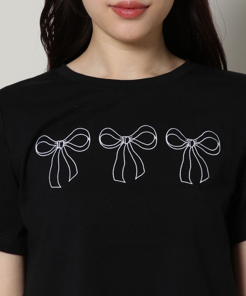 3.3 Field Trip （3.3フィールドトリップ）の「3.3 Field Trip／シシュウリボンT（Tシャツ/カットソー・レディース・ブラック/ホワイト・FREE）」の14枚目の写真