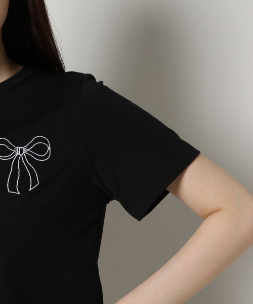 3.3 Field Trip （3.3フィールドトリップ）の「3.3 Field Trip／シシュウリボンT（Tシャツ/カットソー・レディース・ブラック/ホワイト・FREE）」の16枚目の写真