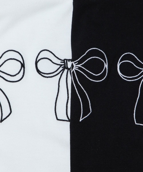 3.3 Field Trip （3.3フィールドトリップ）の「3.3 Field Trip／シシュウリボンT（Tシャツ/カットソー・レディース・ブラック/ホワイト・FREE）」の20枚目の写真