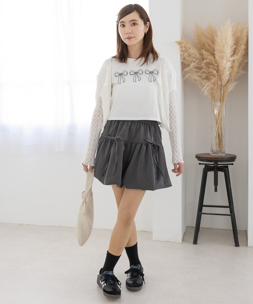 3.3 Field Trip （3.3フィールドトリップ）の「3.3 Field Trip／シシュウリボンT（Tシャツ/カットソー・レディース・ブラック/ホワイト・FREE）」の22枚目の写真