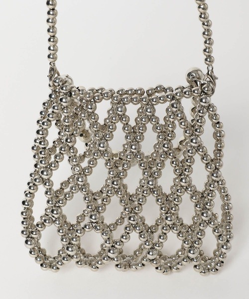 LEPSIM（レプシィム）の「ビーズミニバッグ　123975（ショルダーバッグ・レディース・ブラック/シルバー・ONE SIZE）」の20枚目の写真