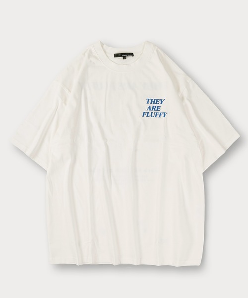 SlashDate（スラッシュデイト）の「イヌネコプリント 半袖Tシャツ アニマルプリント オーバーサイズ バックプリント（Tシャツ/カットソー・メンズ・ホワイト/ブラック/ピンク/ホワイト系その他・M/L）」の13枚目の写真