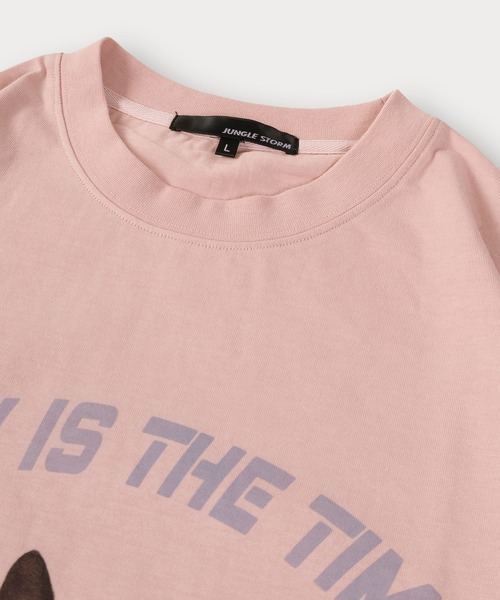 SlashDate（スラッシュデイト）の「イヌネコプリント 半袖Tシャツ アニマルプリント オーバーサイズ バックプリント（Tシャツ/カットソー・メンズ・ホワイト/ブラック/ピンク/ホワイト系その他・M/L）」の7枚目の写真