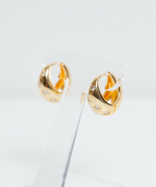 whim(ウィム)の「【NEW】Stone embed tiny hoop pierce(ピアス(両耳用)・レディース・シルバー/ゴールド・FREE)」の3枚目の写真