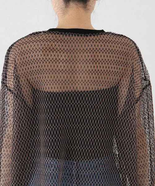 JOURNAL STANDARD（ジャーナルスタンダード）の「バイカラーネットビッグプルオーバー（Tシャツ/カットソー・レディース・ブラック/ブラウン・FREE）」の10枚目の写真