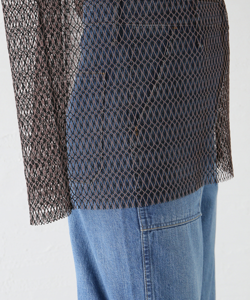 JOURNAL STANDARD（ジャーナルスタンダード）の「バイカラーネットビッグプルオーバー（Tシャツ/カットソー・レディース・ブラック/ブラウン・FREE）」の13枚目の写真
