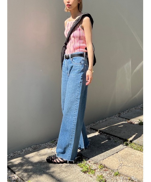 BLACK BY MOUSSY（ブラックバイマウジー）の「cut off loose denim(カットオフルーズデニム)（デニムパンツ・レディース・ブルー・23inch/24inch/25inch/26inch）」の14枚目の写真