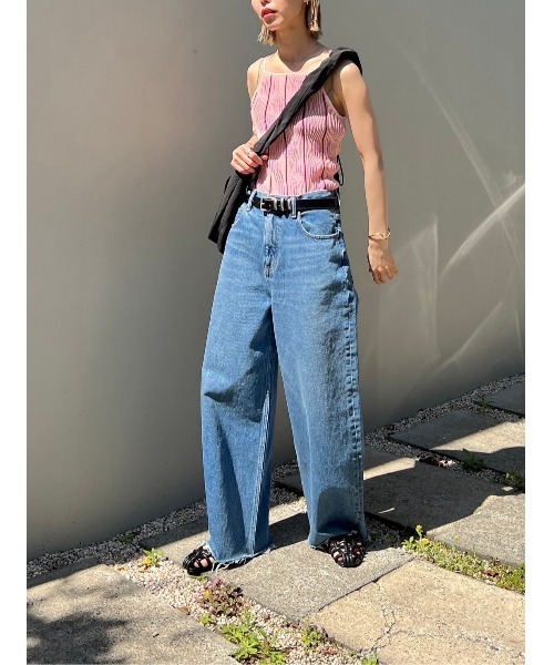 BLACK BY MOUSSY（ブラックバイマウジー）の「cut off loose denim(カットオフルーズデニム)（デニムパンツ・レディース・ブルー・23inch/24inch/25inch/26inch）」の15枚目の写真
