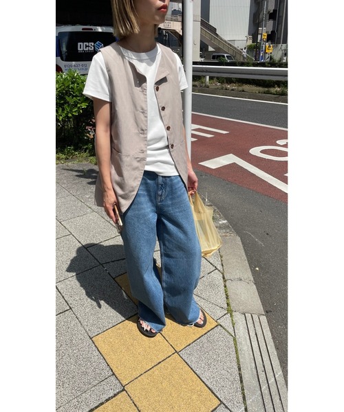 BLACK BY MOUSSY（ブラックバイマウジー）の「cut off loose denim(カットオフルーズデニム)（デニムパンツ・レディース・ブルー・23inch/24inch/25inch/26inch）」の20枚目の写真