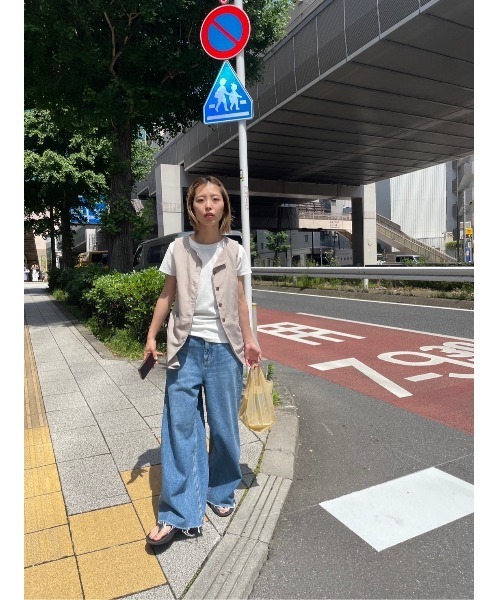 BLACK BY MOUSSY（ブラックバイマウジー）の「cut off loose denim(カットオフルーズデニム)（デニムパンツ・レディース・ブルー・23inch/24inch/25inch/26inch）」の21枚目の写真