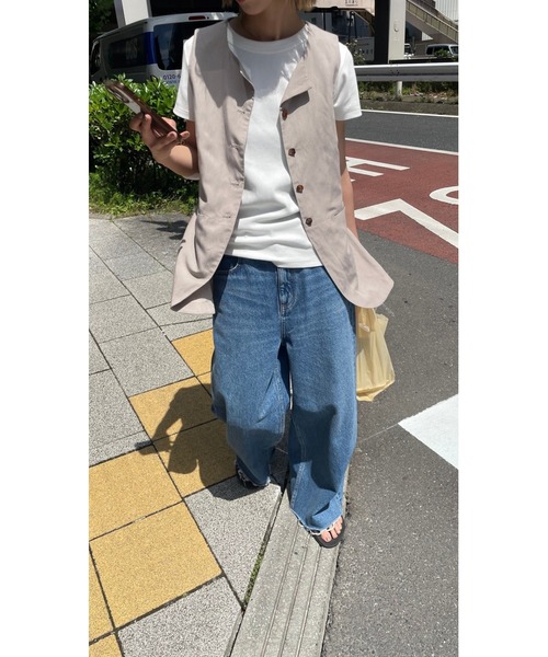 BLACK BY MOUSSY（ブラックバイマウジー）の「cut off loose denim(カットオフルーズデニム)（デニムパンツ・レディース・ブルー・23inch/24inch/25inch/26inch）」の22枚目の写真