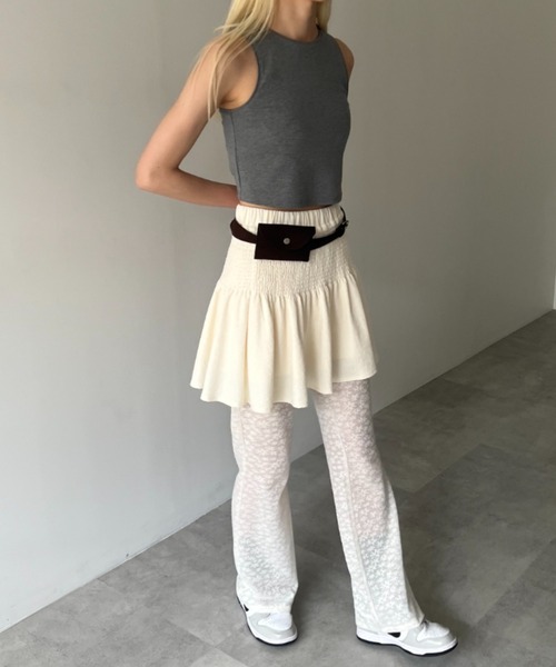 GIUNON（ジウノン）の「stretch american sleeve tank / ストレッチアメリカンスリーブタンク（タンクトップ・レディース・グレー・FREE）」の11枚目の写真
