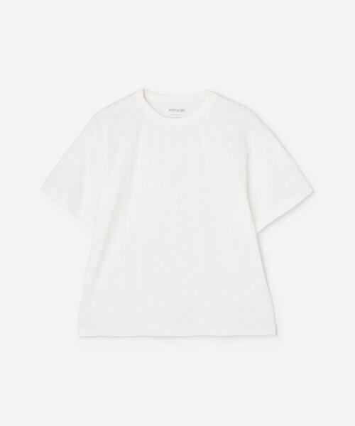 Morris & Sons（モリスアンドサンズ）の「MORRIS & SONS | 丸胴吊り天竺 Tシャツ WOMEN（Tシャツ/カットソー・レディース・グレイッシュベージュ/ライトブルー/ピンク系その他/ブラック/ホワイト/オートミール・1）」の2枚目の写真