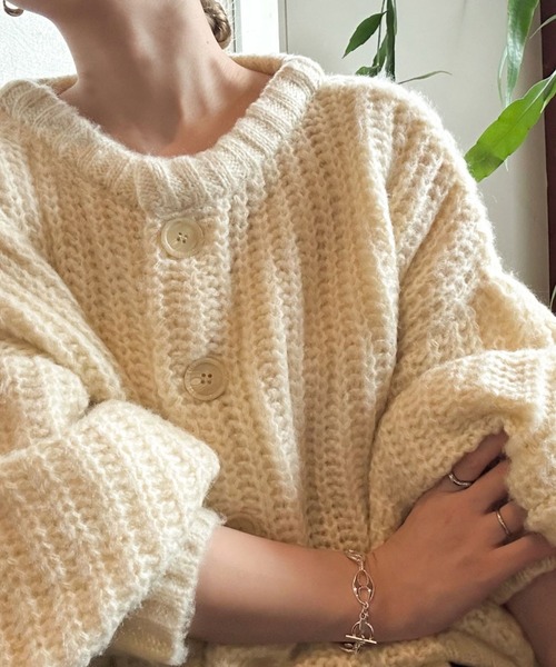 【セール】ボリュームスリーブオーバーカーディガン（カーディガン/ボレロ）｜select MOCA by son（セレクトモカバイソン）