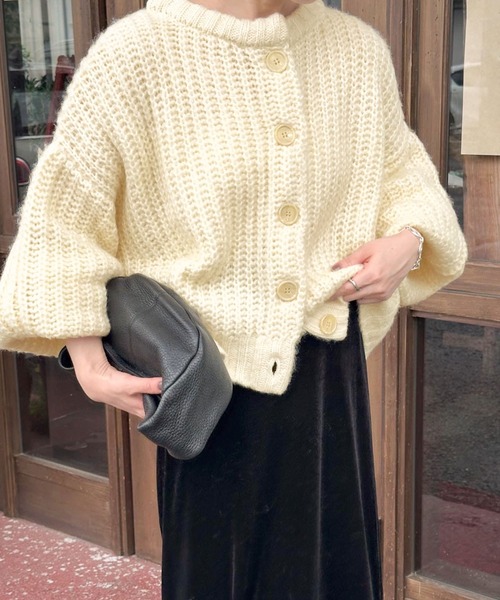 【セール】ボリュームスリーブオーバーカーディガン（カーディガン/ボレロ）｜select MOCA by son（セレクトモカバイソン）