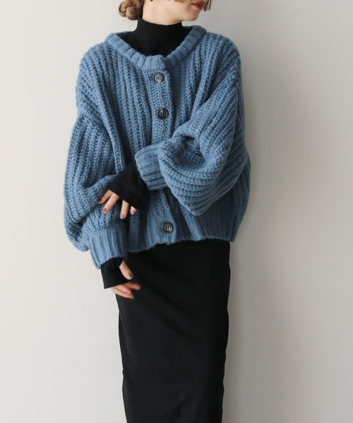 【セール】ボリュームスリーブオーバーカーディガン（カーディガン/ボレロ）｜select MOCA by son（セレクトモカバイソン）