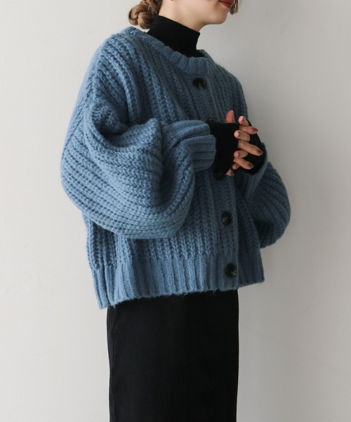 【セール】ボリュームスリーブオーバーカーディガン（カーディガン/ボレロ）｜select MOCA by son（セレクトモカバイソン）