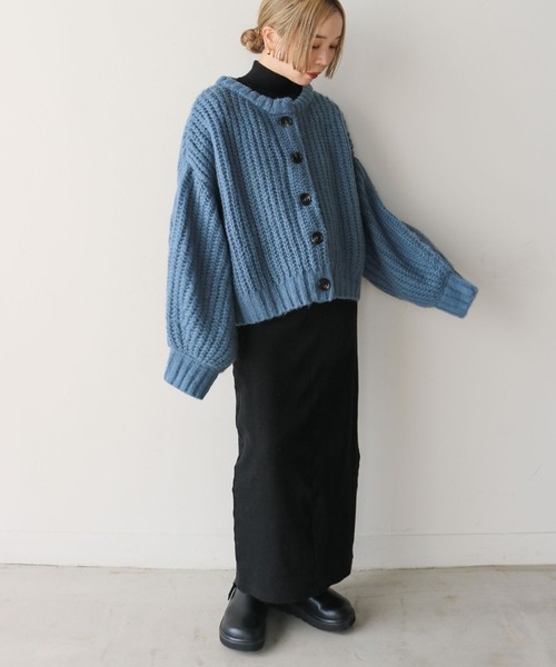 【セール】ボリュームスリーブオーバーカーディガン（カーディガン/ボレロ）｜select MOCA by son（セレクトモカバイソン）