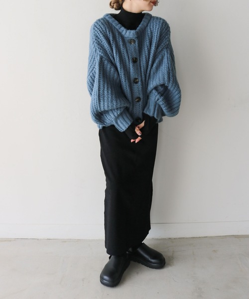 【セール】ボリュームスリーブオーバーカーディガン（カーディガン/ボレロ）｜select MOCA by son（セレクトモカバイソン）