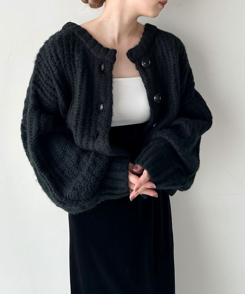 【セール】ボリュームスリーブオーバーカーディガン（カーディガン/ボレロ）｜select MOCA by son（セレクトモカバイソン）