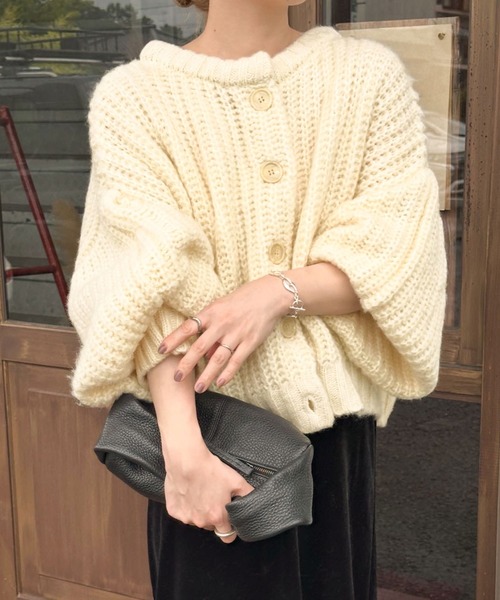 【セール】ボリュームスリーブオーバーカーディガン（カーディガン/ボレロ）｜select MOCA by son（セレクトモカバイソン）