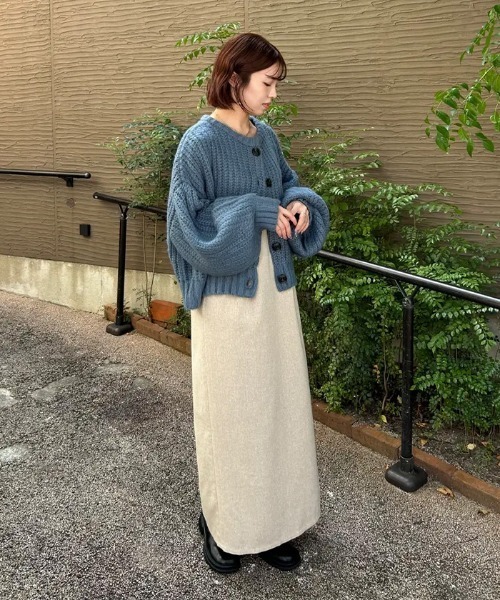 【セール】ボリュームスリーブオーバーカーディガン（カーディガン/ボレロ）｜select MOCA by son（セレクトモカバイソン）