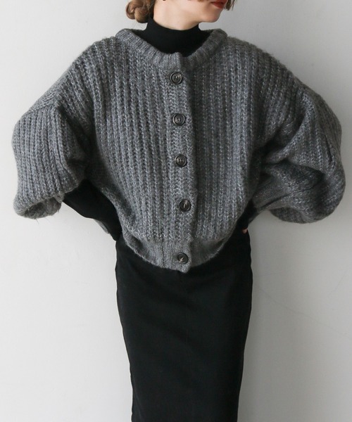 【セール】ボリュームスリーブオーバーカーディガン（カーディガン/ボレロ）｜select MOCA by son（セレクトモカバイソン）