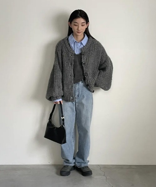 【セール】ボリュームスリーブオーバーカーディガン（カーディガン/ボレロ）｜select MOCA by son（セレクトモカバイソン）