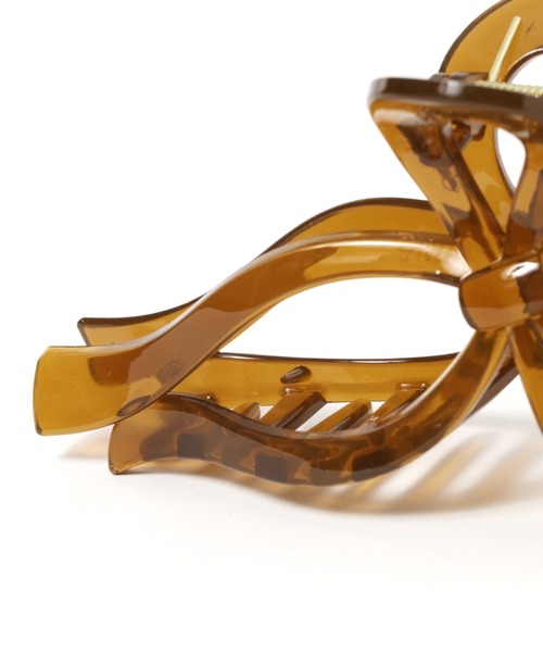 mysty woman(ミスティウーマン)の「リボンバンスクリップ 131902(バレッタ/ヘアクリップ・レディース・ベージュ/ライトピンク/ダークブラウン・FREE)」の6枚目の写真