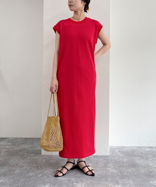 fredy emue（フレディエミュ）の「裏毛 Iラインワンピース（ワンピース・レディース・チャコールグレー/レッド/グレー・38）」の9枚目の写真