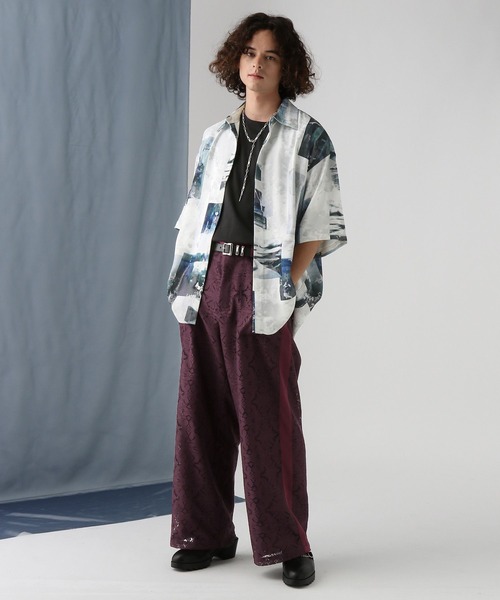 HARE（ハレ）の「グロッシーコラージュプリントシャツ(HARE)（シャツ/ブラウス・メンズ・ホワイト/ブルー/ブラック・FREE）」の20枚目の写真