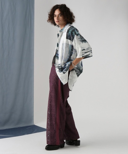 HARE（ハレ）の「グロッシーコラージュプリントシャツ(HARE)（シャツ/ブラウス・メンズ・ホワイト/ブルー/ブラック・FREE）」の14枚目の写真