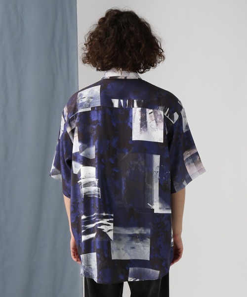HARE（ハレ）の「グロッシーコラージュプリントシャツ(HARE)（シャツ/ブラウス・メンズ・ホワイト/ブルー/ブラック・FREE）」の12枚目の写真
