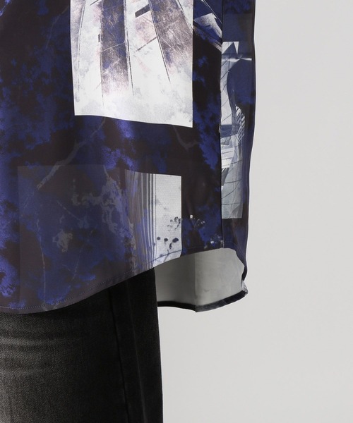 HARE（ハレ）の「グロッシーコラージュプリントシャツ(HARE)（シャツ/ブラウス・メンズ・ホワイト/ブルー/ブラック・FREE）」の5枚目の写真